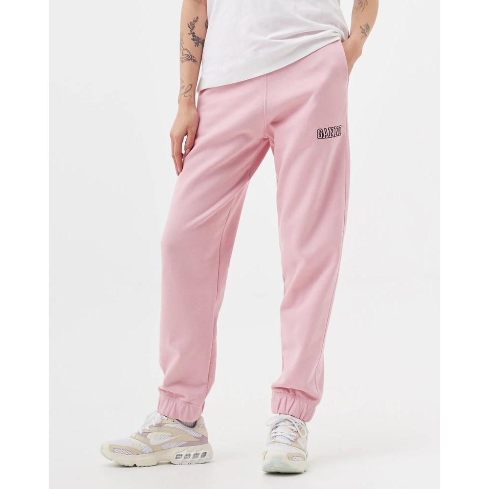 Ganni Software Isoli Cotton Jogger Ankle Sweatpants Pink XL Casual Lounge